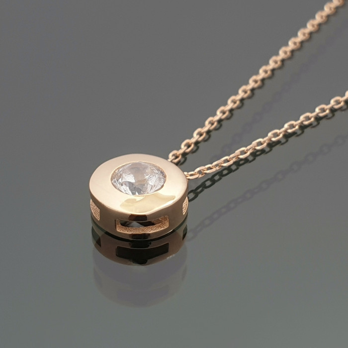 Rose gold chain with eye pendant (1604)