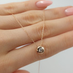 Gold chain with round pendant and eyelet (1608) 2