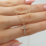 Gold chain with cross pendant (1616) 2