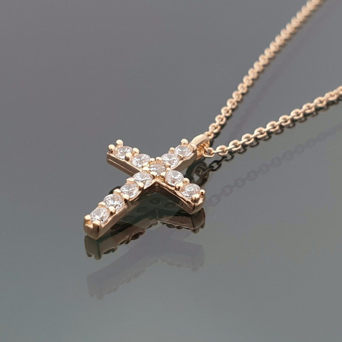 Gold chain with cross pendant (1616)