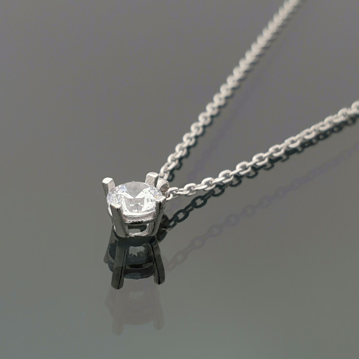Minimalist white gold chain with eye (1617)