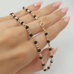 Gold chain with black beads (1626) 2