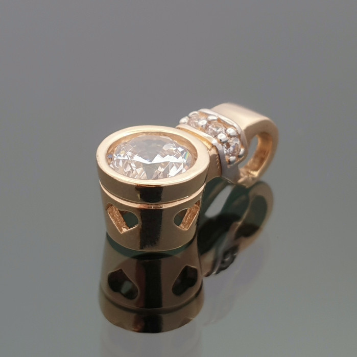 Rose gold modern pendant with eyelets (1021)