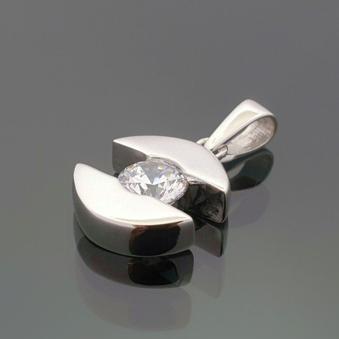 White gold elegant pendant with eye (1023)