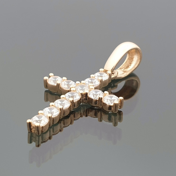 Gold pendant "Cross" (1027)