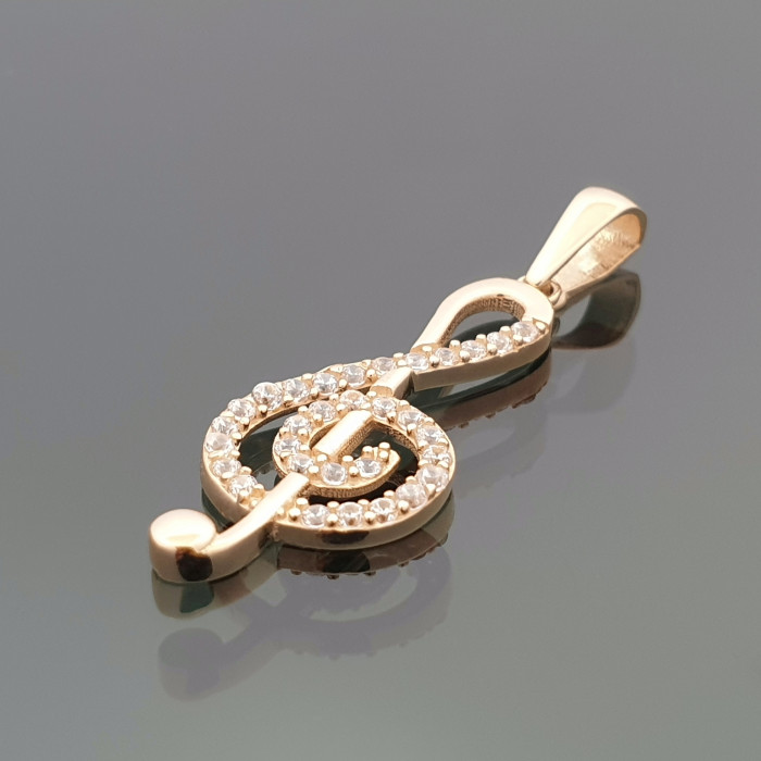 Gold pendant "Violin key" (1028)