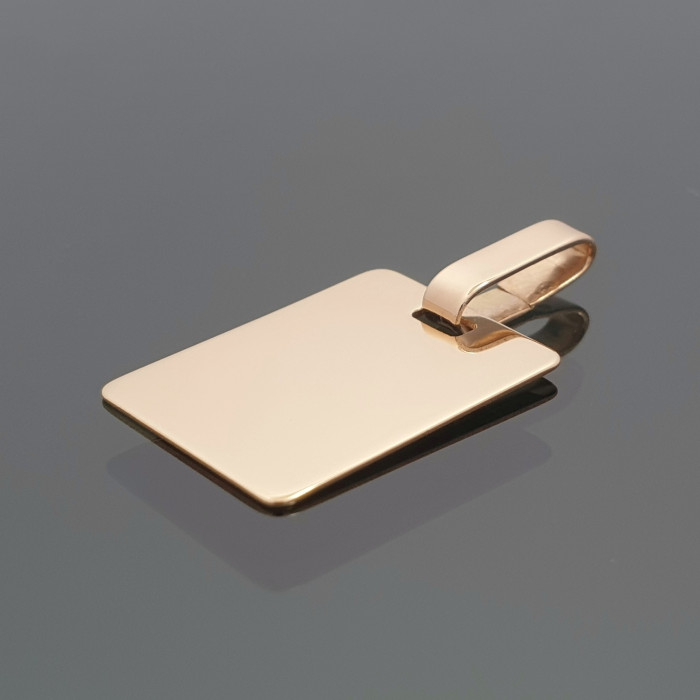 Gold pendant "Gold plate" (Engraving option) (1029)