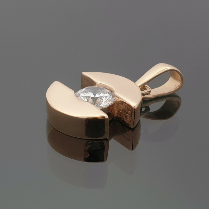 Modern gold pendant with eye (1039)