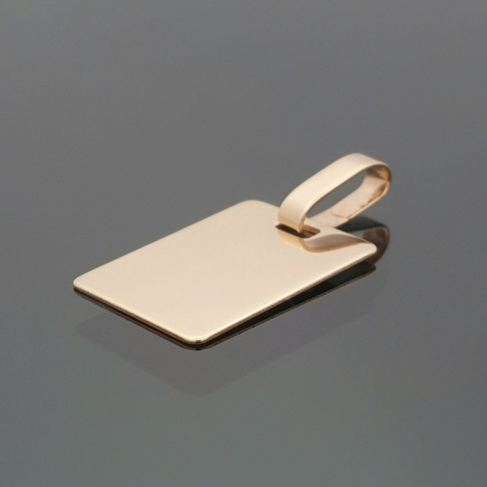 Gold pendant "Gold plate" (Engraving option) (1041)