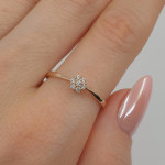 Gold ring with zirconia eyes "Flower" (1961) 2