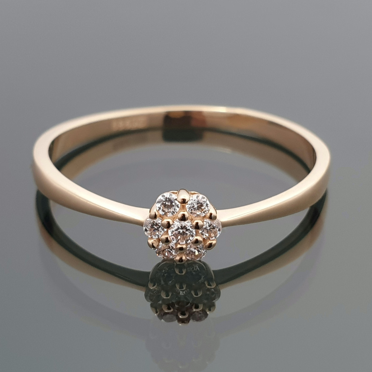 Gold ring with zirconia eyes "Flower" (1961) 1