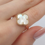 Zelta gredzens "Baltais āboliņš" (1979), Bez cilpām, Zelta standarts: 585, Produkta foto svars: 2.74 g - Pielāgotas rotājumlietas