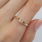 Gold engagement ring with eye (1981), With Gemstones, Gold type: 585, Item in the photo weight: 1.65 g, Gemstone: Zircon - Custom jewelry