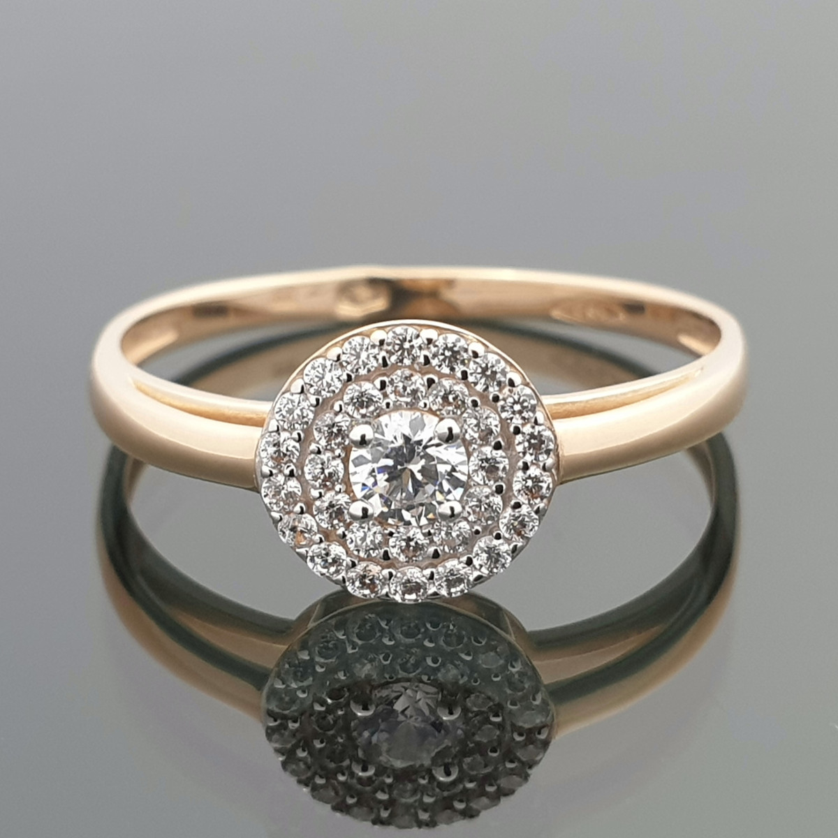 Zelta gredzens ar acīm (1989), Ar acīm, Zelta standarts: 585, Produkta foto svars: 1.73 g, Dārgakmeņi: Cirkons - Rotājumlietas internetā