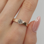 Zelta gredzens ar aci (2000), Ar acīm, Zelta standarts: 585, Produkta foto svars: 1.79 g, Dārgakmeņi: Cirkons - Pielāgotas rotājumlietas