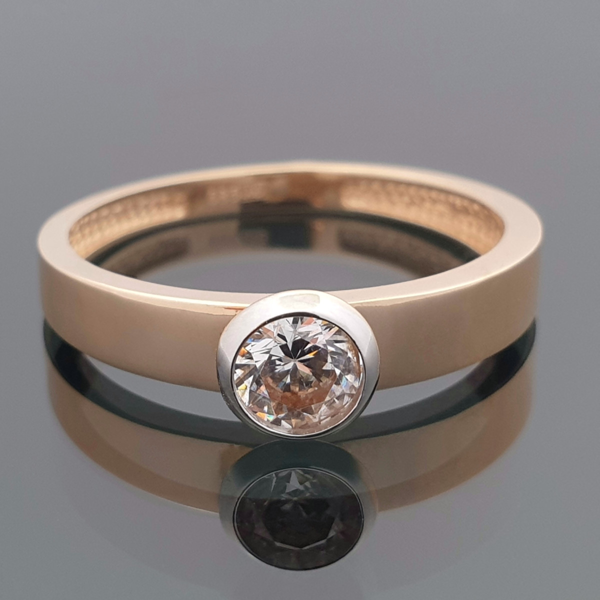 Zelta gredzens ar aci (2000), Ar acīm, Zelta standarts: 585, Produkta foto svars: 1.79 g, Dārgakmeņi: Cirkons - Rotājumlietas internetā