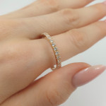 Zelta gredzens, dekorēts ar cirkonija sloksni (2077), Ar acīm, Zelta standarts: 585, Produkta foto svars: 3.07 g, Dārgakmeņi: Cirkons - Pielāgotas rotājumlietas