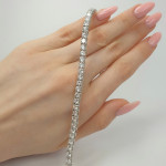 Baltā zelta tenisa ķēdīte ar cirkonija acīm (1669), Klasiskās ķēdes, Zelta standarts: 585, Produkta foto svars: 27.33 g, Dārgakmeņi: Cirkons - Pielāgotas rotājumlietas