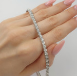 Baltā zelta tenisa ķēdīte ar cirkonija acīm (1671), Klasiskās ķēdes, Zelta standarts: 585, Produkta foto svars: 18.90 g, Dārgakmeņi: Cirkons - Pielāgotas rotājumlietas