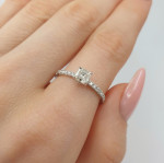 White gold modern engagement ring with diamonds (2918), Modern engagement rings, Gold type: 585, Item in the photo weight: 1.51 g, Gemstone: Brilliant, Gemstone ct.: 0.43 ct, Gemstone ct.: 0.30-0.69 ct,  Weight of extra gems: 0.22 ct - Custom jewelry