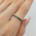 White gold - black diamond band (2921), Diamond bands, Gold type: 585, Item in the photo weight: 2.22 g, Gemstone: Diamond, Gemstone ct.: 1.21 ct, Gemstone ct.: 0.70-1.50 ct - Custom jewelry