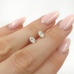 White gold earrings with diamonds (588), Earrings - twists, Gold type: 585, Item in the photo weight: 1.04 g, Gemstone: Brilliant, Gemstone ct.: 0.48 ct, Gemstone ct.: 0.30-0.69 ct - Custom jewelry