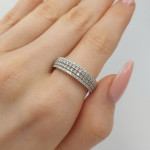 Exclusive white gold ring with diamonds (2801), Women's Rings, Gold type: 585, Item in the photo weight: 3.04 g, Gemstone: Brilliant, Gemstone ct.: 0.57 ct, Gemstone ct.: 0.30-0.69 ct - Custom jewelry