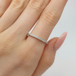 White gold diamond band (2803), Diamond bands, Gold type: 585, Item in the photo weight: 1.73 g, Gemstone: Brilliant, Gemstone ct.: 0.10-0.19 ct, Gemstone ct.: 0.16 ct - Custom jewelry