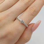 Gold engagement ring with diamonds (2806), Modern engagement rings, Gold type: 585, Item in the photo weight: 1.66 g, Gemstone: Brilliant, Gemstone ct.: 0.30-0.69 ct, Gemstone ct.: 0.51 ct,  Weight of extra gems:  - Custom jewelry