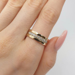 Yellow and white gold ring with diamonds (2937), Women's Rings, Gold type: 585, Item in the photo weight: 5.42 g, Gemstone: Brilliant, Gemstone ct.: 0.20 ct, Gemstone ct.: 0.20-0.29 ct - Custom jewelry