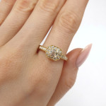 Yellow Gold Halo Engagement Ring with Diamonds (2943), Halo, Gold type: 585, Item in the photo weight: 3.01 g, Gemstone: Brilliant, Gemstone ct.: 0.45 ct, Gemstone ct.: 0.70-1.50 ct,  Weight of extra gems: 0.48 ct - Custom jewelry