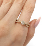 Modern engagement ring with diamonds (2948), Modern engagement rings, Gold type: 585, Item in the photo weight: 2.62 g, Gemstone: Brilliant, Gemstone ct.: 0.70-1.50 ct, Gemstone ct.: 0.38 ct,  Weight of extra gems: 0.36 ct - Custom jewelry