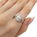 Luxurious teardrop engagement ring (2950), Halo, Gold type: 585, Item in the photo weight: 3.74 g, Gemstone: Brilliant, Gemstone ct.: 0.70-1.50 ct, Gemstone ct.: 0.45 ct,  Weight of extra gems: 0.79 ct - Custom jewelry