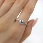 White gold modern engagement ring with diamonds (2953), Modern engagement rings, Gold type: 585, Item in the photo weight: 2.76 g, Gemstone: Brilliant, Gemstone ct.: 0.70-1.50 ct, Gemstone ct.: 0.50 ct,  Weight of extra gems: 0.24 ct - Custom jewelry