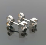 White gold earrings with diamonds (537), Earrings - twists, Gold type: 750, Item in the photo weight: 1.95 g, Gemstone: Brilliant, Gemstone ct.: 0.16 ct, Gemstone ct.: 0.10-0.19 ct - Personalized jewelry