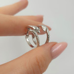 White gold earrings with diamonds (559),  Round earrings, Gold type: 585, Item in the photo weight: 5.27 g, Gemstone: Brilliant, Gemstone ct.: 0.01-0.09 ct, Gemstone ct.: 0.015 ct - Custom jewelry