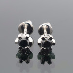 Baltā zelta auskari ar melniem dimantiem (487), Auskari - twists, Zelta standarts: 585, Produkta foto svars: 2.10 g, Dārgakmeņi: Dimants, Dārgakmens svars ct.: 0.30-0.69 ct, Dārgakmens svars: 0.50 ct - Personalizētas rotājumlietas