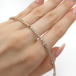 Luxurious Tennis chain with diamonds (11), Chains, Gold type: 585, Item in the photo weight: 12.06 g, Gemstone: Brilliant, Gemstone ct.: 2.01 - 3.00 ct, Gemstone ct.: 2.10 ct - Custom jewelry