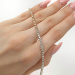 Luxurious Tennis chain with diamonds (12), Chains, Gold type: 585, Item in the photo weight: 12.48 g, Gemstone: Brilliant, Gemstone ct.: 2.01 - 3.00 ct, Gemstone ct.: 2.10 ct - Custom jewelry