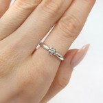 White gold classic engagement ring with diamond (2970), Classic engagement rings, Gold type: 585, Item in the photo weight: 2.50 g, Gemstone: Brilliant, Gemstone ct.: 0.01-0.09 ct, Gemstone ct.: 0.08 ct - Custom jewelry
