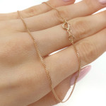 Klasiska sarkanā zelta ķēdīte (1674), Plānas ķēdes, Zelta standarts: 585, Produkta foto svars: 2.09 g - Pielāgotas rotājumlietas