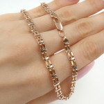 Klasiska sarkanā zelta ķēdīte (1676), Klasiskās ķēdes, Zelta standarts: 585, Produkta foto svars: 8.96 g - Pielāgotas rotājumlietas