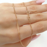 Sarkanā zelta ķēdīte (1677), Plānas ķēdes, Zelta standarts: 585, Produkta foto svars: 2.09 g - Pielāgotas rotājumlietas