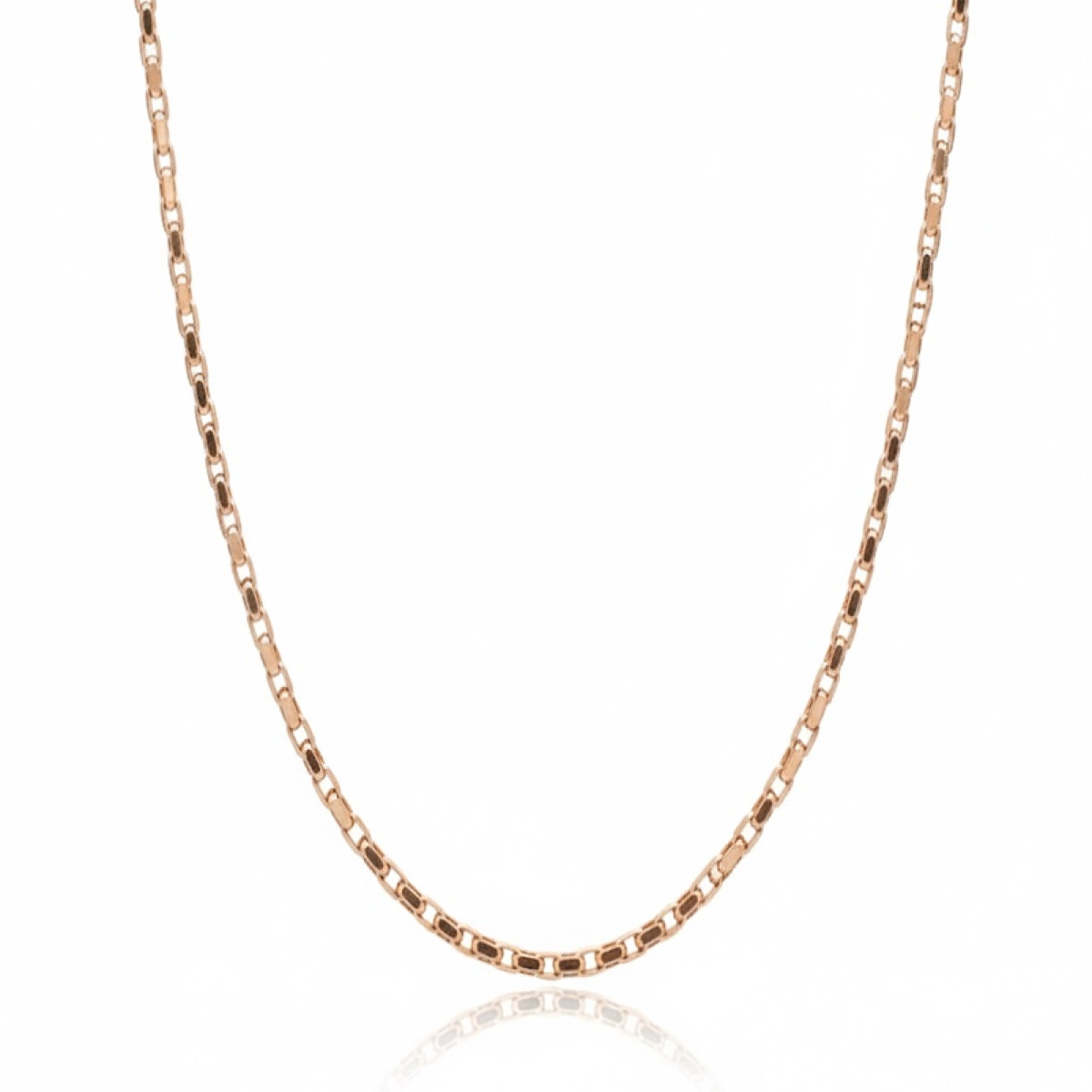 Klasiska sarkanā zelta ķēdīte (1679), Klasiskās ķēdes, Zelta standarts: 585, Produkta foto svars: 3.83 g - Rotājumlietas internetā