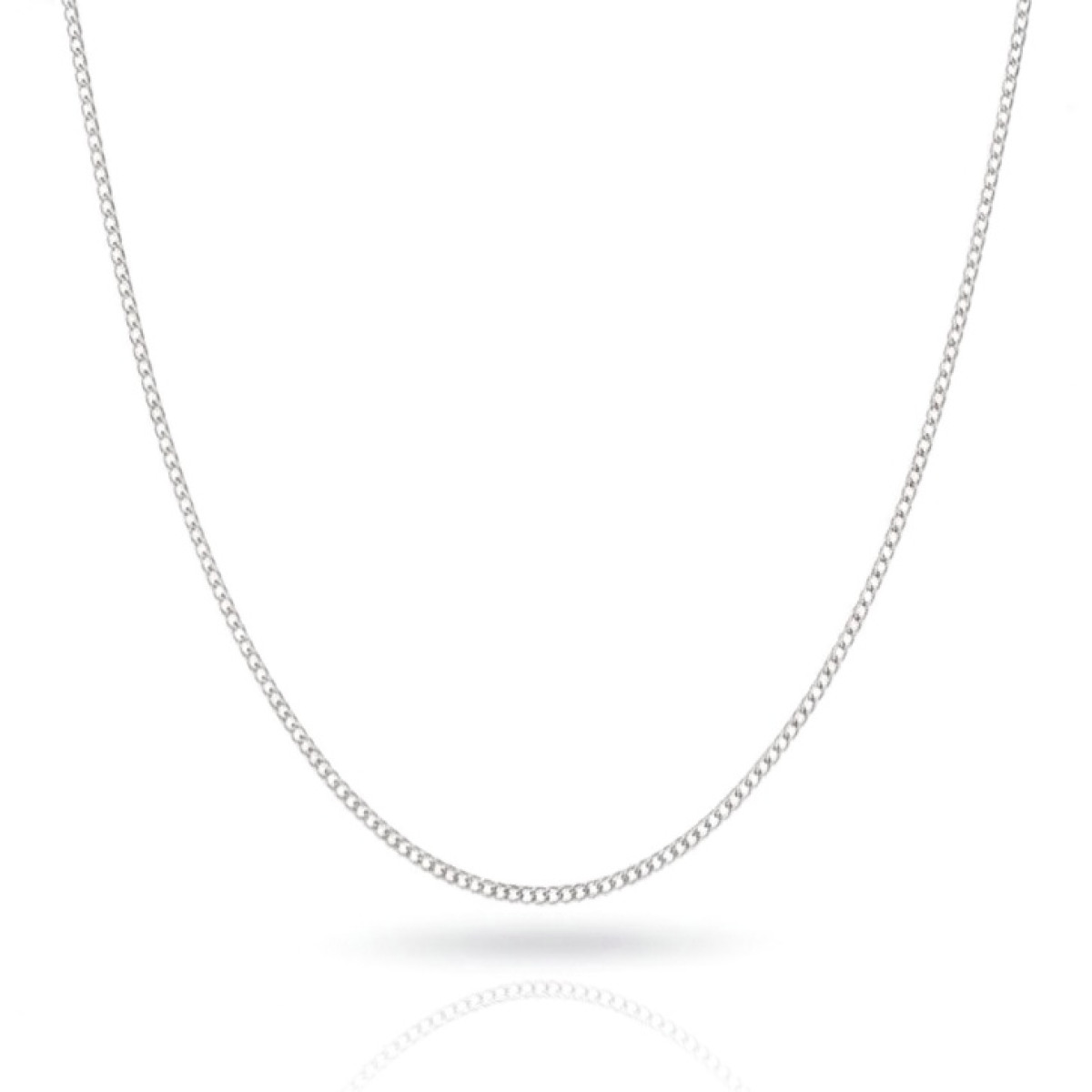 Klasiska baltā zelta ķēdīte (1685), Plānas ķēdes, Zelta standarts: 585, Produkta foto svars: 1.34 g - Rotājumlietas internetā