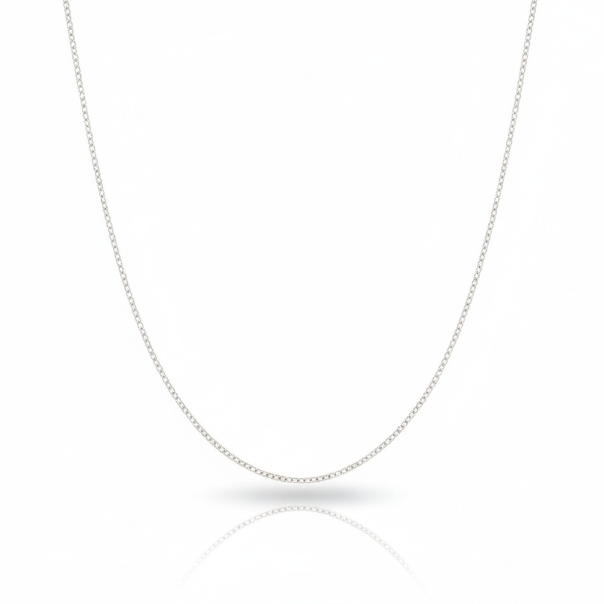 Klasiska baltā zelta ķēdīte (1686), Plānas ķēdes, Zelta standarts: 585, Produkta foto svars: 1.34 g - Rotājumlietas internetā