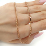 Klasiska sarkanā zelta ķēdīte (1688), Klasiskās ķēdes, Zelta standarts: 585, Produkta foto svars: 2.13 g - Pielāgotas rotājumlietas