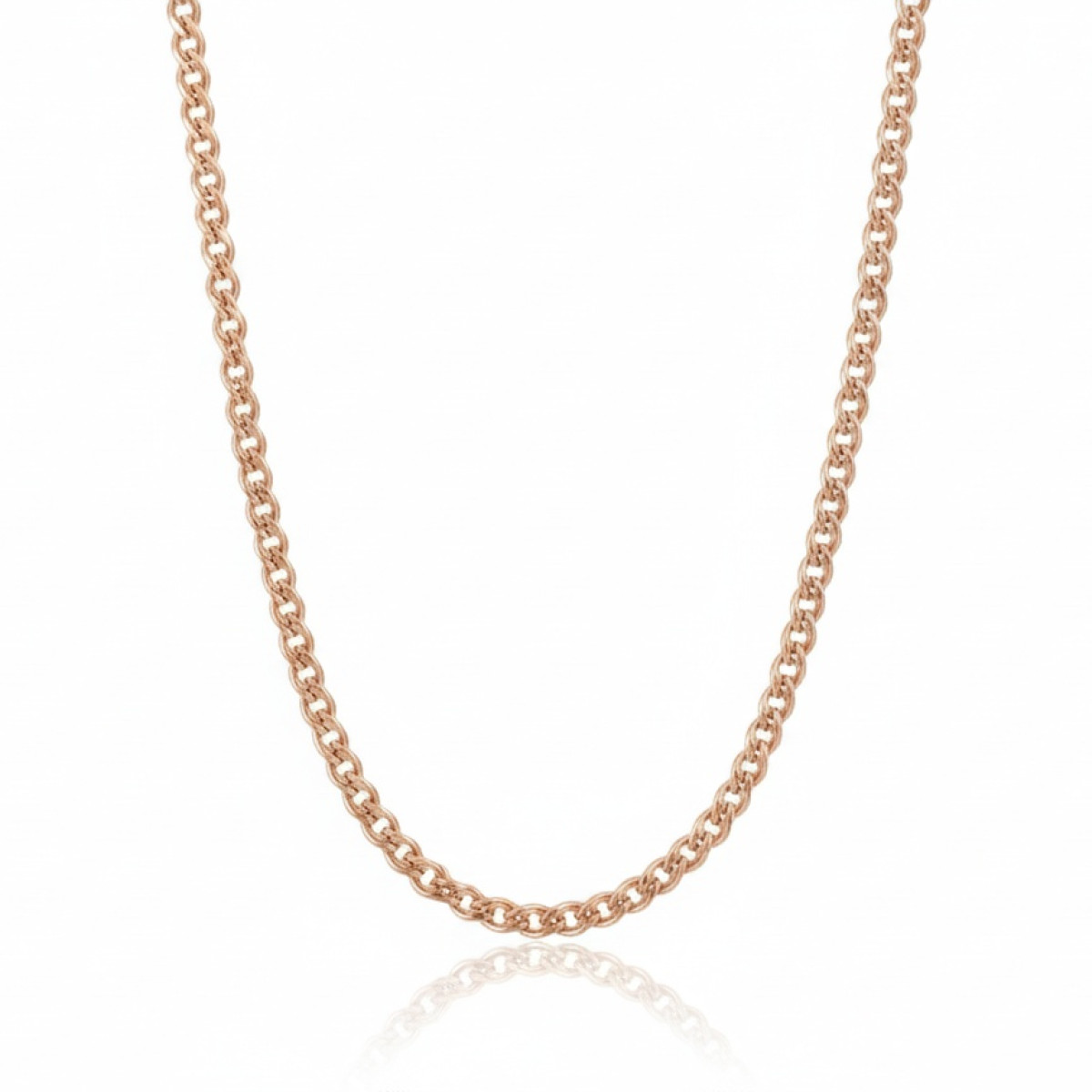 Klasiska sarkanā zelta ķēdīte (1688), Klasiskās ķēdes, Zelta standarts: 585, Produkta foto svars: 2.13 g - Rotājumlietas internetā