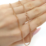 Klasiska sarkanā zelta ķēdīte (1689), Klasiskās ķēdes, Zelta standarts: 585, Produkta foto svars: 1.63 g - Pielāgotas rotājumlietas