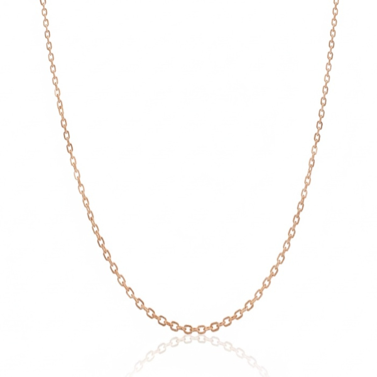 Sarkanā zelta ķēdīte (1690), Plānas ķēdes, Zelta standarts: 585, Produkta foto svars: 1.40 g - Rotājumlietas internetā